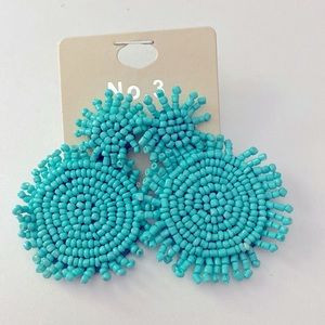 Turquoise Martinique seed bead earrings